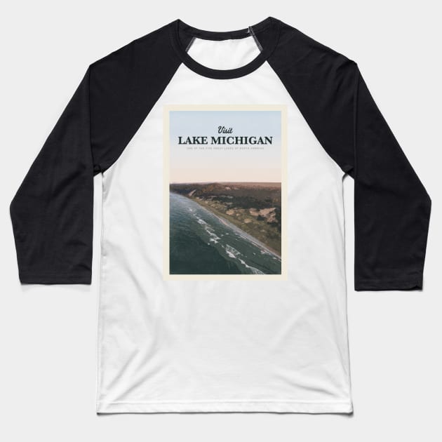 Visit Lake Michigan Baseball T-Shirt by Mercury Club